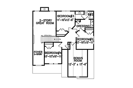 Traditional House Plan 81604 with 5 Beds, 3 Baths, 2 Car Garage Second Level Plan