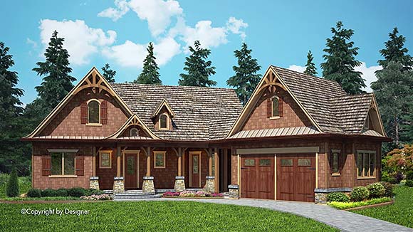 Country, Craftsman, Traditional, Tuscan House Plan 81611 with 3 Beds, 4 Baths, 2 Car Garage Elevation