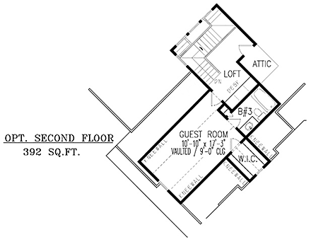 Craftsman, New American, Ranch House Plan 81615 with 3 Beds, 3 Baths, 2 Car Garage Second Level Plan