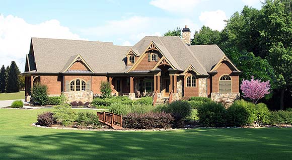 Craftsman, New American, Ranch House Plan 81615 with 3 Beds, 3 Baths, 2 Car Garage Elevation