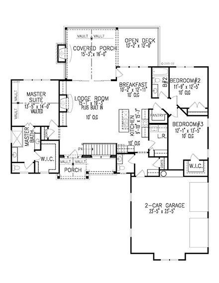 House Plan 81621 - Traditional Style with 1800 Sq Ft, 3 Bed, 2 Ba