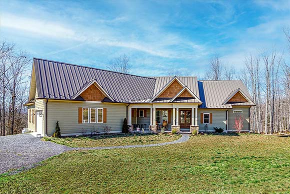 Farmhouse, Southern House Plan 81623 with 3 Beds, 3 Baths, 2 Car Garage Elevation