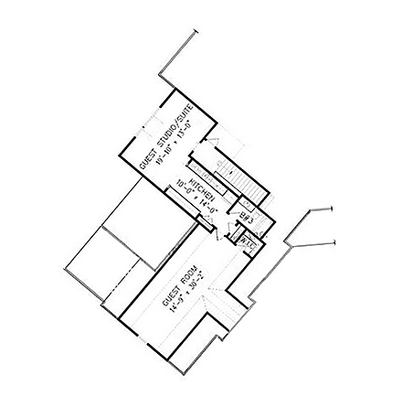 Craftsman, Farmhouse, Tuscan House Plan 81624 with 4 Beds, 4 Baths, 4 Car Garage Second Level Plan