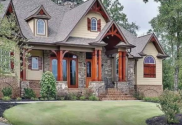 Craftsman, Ranch, Tuscan House Plan 81626 with 3 Beds, 3 Baths, 3 Car Garage Elevation
