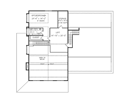 Barndominium House Plan 81639 with 3 Beds, 3 Baths, 2 Car Garage Second Level Plan