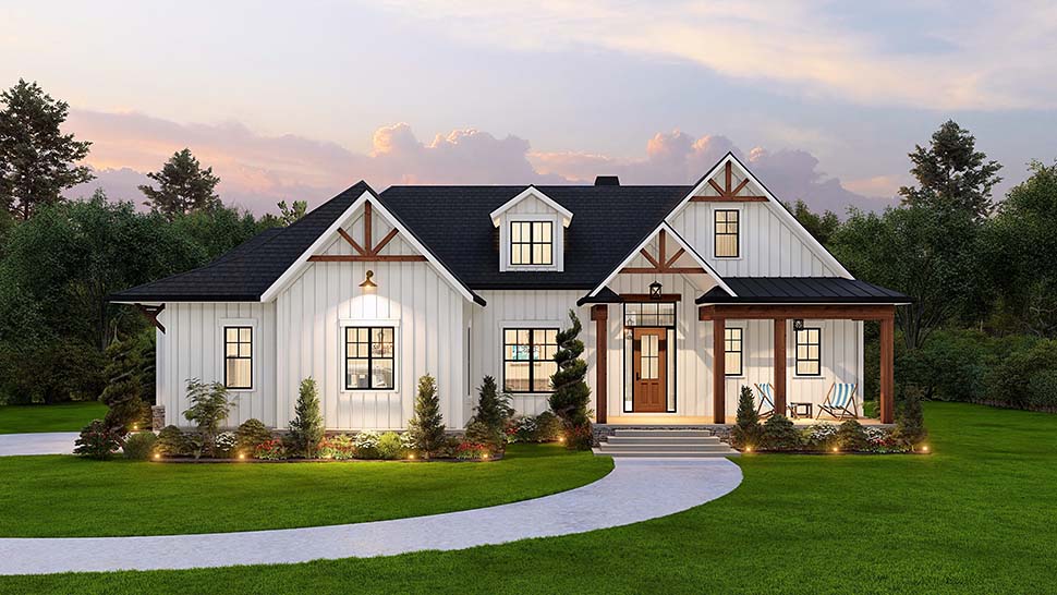 Farmhouse Plan with 2379 Sq. Ft., 3 Bedrooms, 3 Bathrooms, 2 Car Garage Picture 11