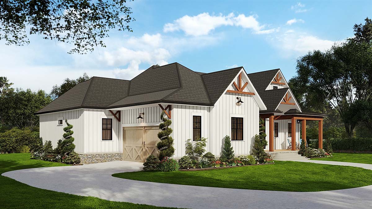 Farmhouse Plan with 2379 Sq. Ft., 3 Bedrooms, 3 Bathrooms, 2 Car Garage Picture 3
