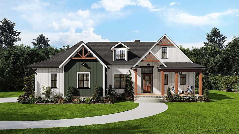 Farmhouse Plan with 2379 Sq. Ft., 3 Bedrooms, 3 Bathrooms, 2 Car Garage Picture 5