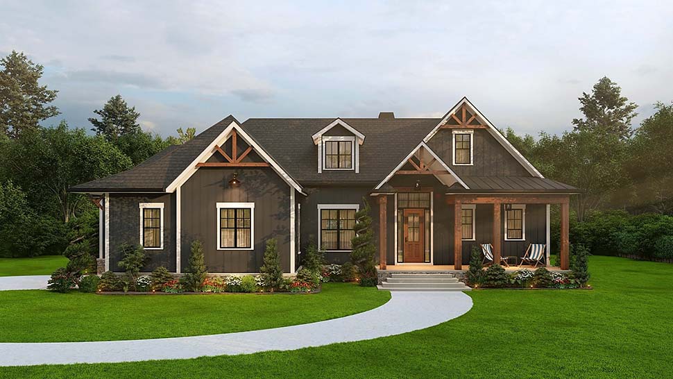 Farmhouse Plan with 2379 Sq. Ft., 3 Bedrooms, 3 Bathrooms, 2 Car Garage Picture 9