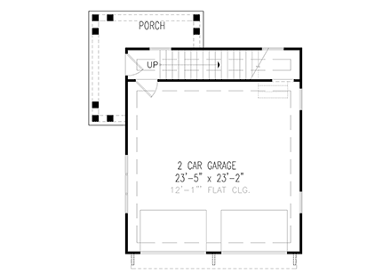 Craftsman, French Country, Traditional Garage-Living Plan 81644, 2 Car Garage First Level Plan