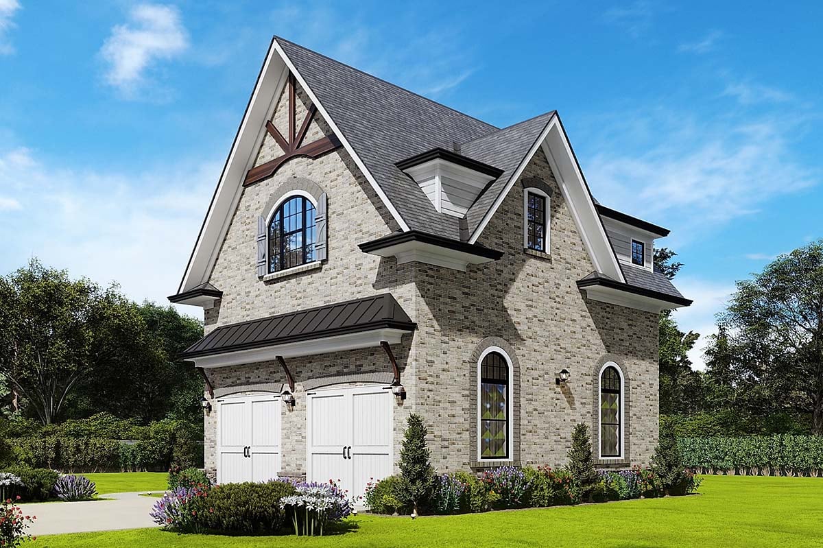 Craftsman, French Country, Traditional Plan with 650 Sq. Ft., 1 Bathrooms, 2 Car Garage Picture 2