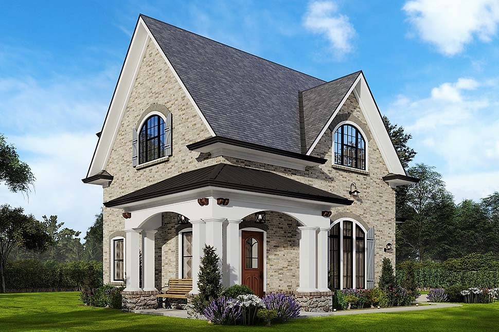 Craftsman, French Country, Traditional Plan with 650 Sq. Ft., 1 Bathrooms, 2 Car Garage Picture 4