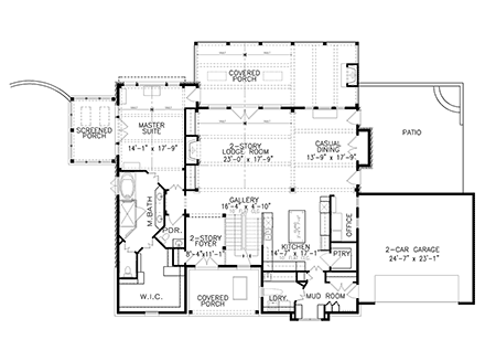 Country, Farmhouse, New American, Traditional House Plan 81645 with 4 Beds, 5 Baths, 2 Car Garage First Level Plan