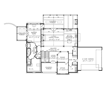 Farmhouse, New American, Traditional House Plan 81647 with 4 Beds, 5 Baths, 2 Car Garage First Level Plan