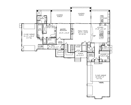 Coastal, Contemporary, Prairie House Plan 81648 with 5 Beds, 7 Baths, 5 Car Garage First Level Plan