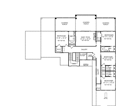 Coastal, Contemporary, Prairie House Plan 81648 with 5 Beds, 7 Baths, 5 Car Garage Second Level Plan