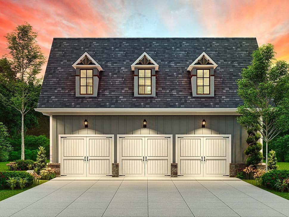 Bungalow, Craftsman, Traditional Plan with 814 Sq. Ft., 1 Bedrooms, 1 Bathrooms, 3 Car Garage Picture 4
