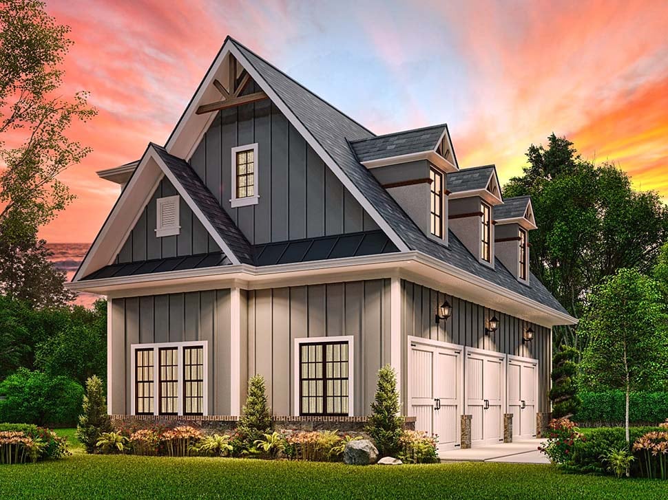 Bungalow, Craftsman, Traditional Plan with 814 Sq. Ft., 1 Bedrooms, 1 Bathrooms, 3 Car Garage Picture 5