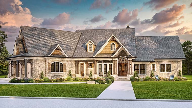Craftsman, Ranch, Traditional Plan with 3432 Sq. Ft., 3 Bedrooms, 4 Bathrooms, 3 Car Garage Picture 6