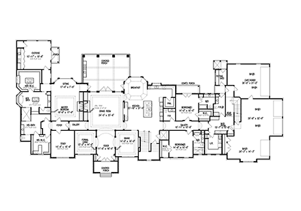 Contemporary House Plan 81662 with 7 Beds, 8 Baths, 5 Car Garage First Level Plan
