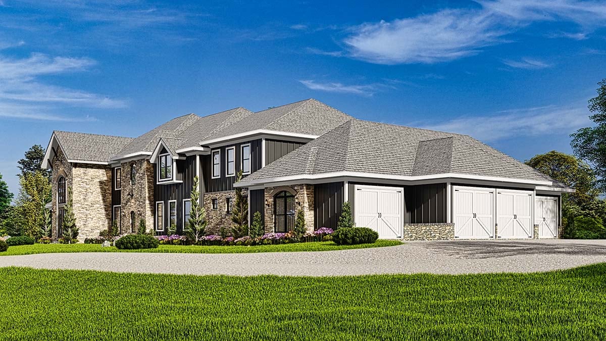 Contemporary Plan with 8339 Sq. Ft., 7 Bedrooms, 8 Bathrooms, 5 Car Garage Picture 2