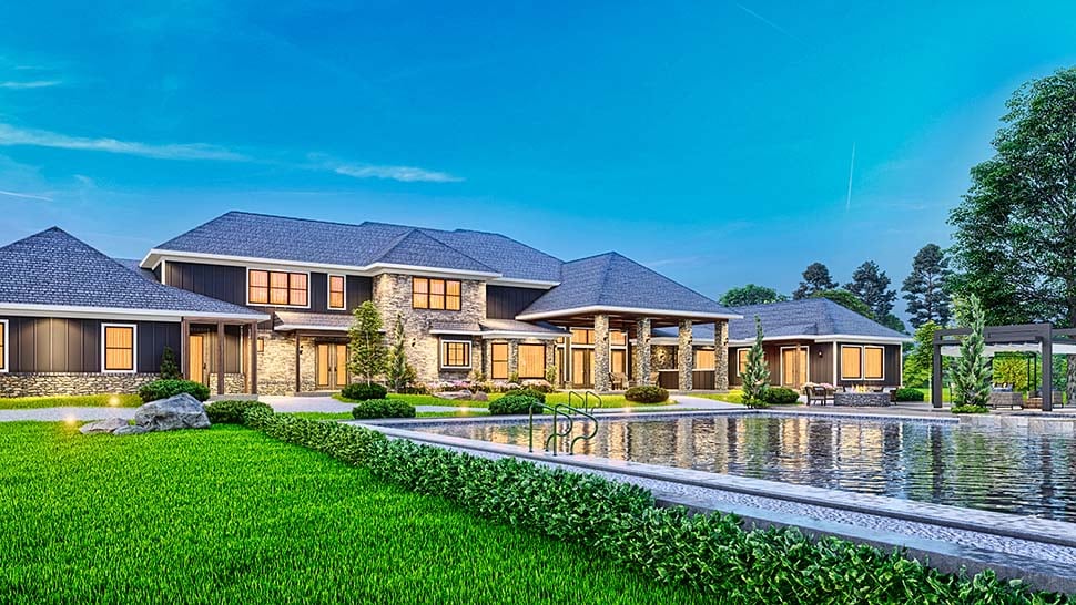 Contemporary Plan with 8339 Sq. Ft., 7 Bedrooms, 8 Bathrooms, 5 Car Garage Picture 13