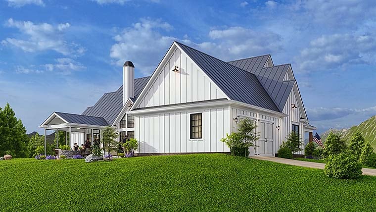 Country, Farmhouse Plan with 2845 Sq. Ft., 3 Bedrooms, 4 Bathrooms, 2 Car Garage Picture 6