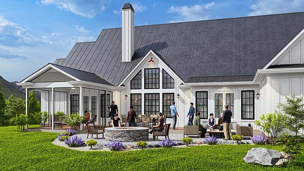Country, Farmhouse Plan with 2845 Sq. Ft., 3 Bedrooms, 4 Bathrooms, 2 Car Garage Picture 7