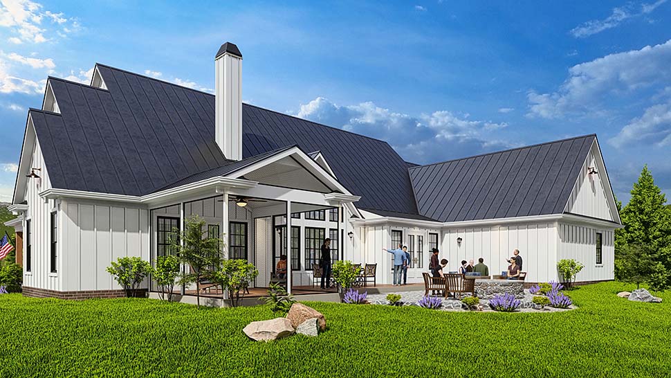 Country, Farmhouse Plan with 2845 Sq. Ft., 3 Bedrooms, 4 Bathrooms, 2 Car Garage Picture 8