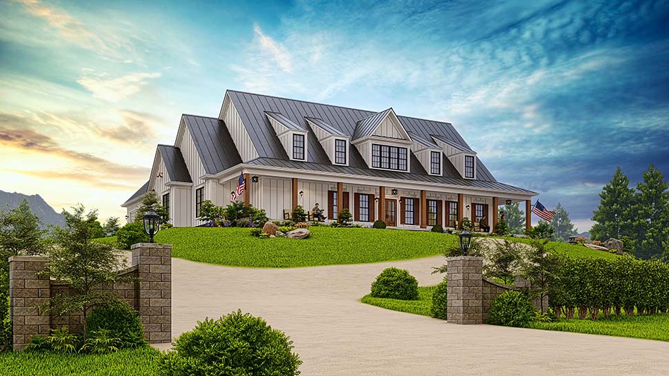 Country, Farmhouse Plan with 2845 Sq. Ft., 3 Bedrooms, 4 Bathrooms, 2 Car Garage Picture 9