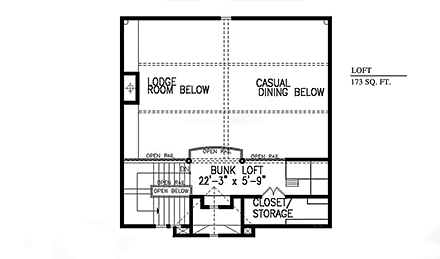 Cottage, Craftsman, New American, Ranch House Plan 81666 with 2 Beds, 3 Baths Second Level Plan