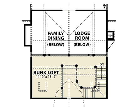 Cabin, Ranch House Plan 81667 with 2 Beds, 3 Baths Second Level Plan