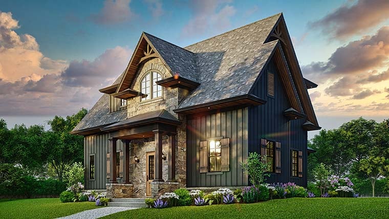 Country, Craftsman, Farmhouse, Traditional Plan with 942 Sq. Ft., 1 Bedrooms, 1 Bathrooms, 3 Car Garage Picture 6