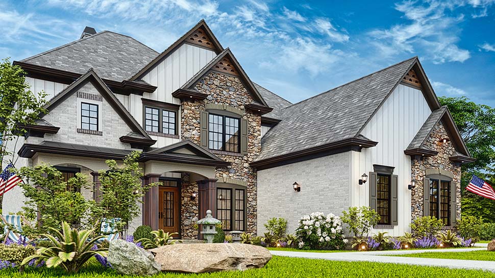 Craftsman, Traditional Plan with 3547 Sq. Ft., 5 Bedrooms, 4 Bathrooms, 3 Car Garage Picture 5