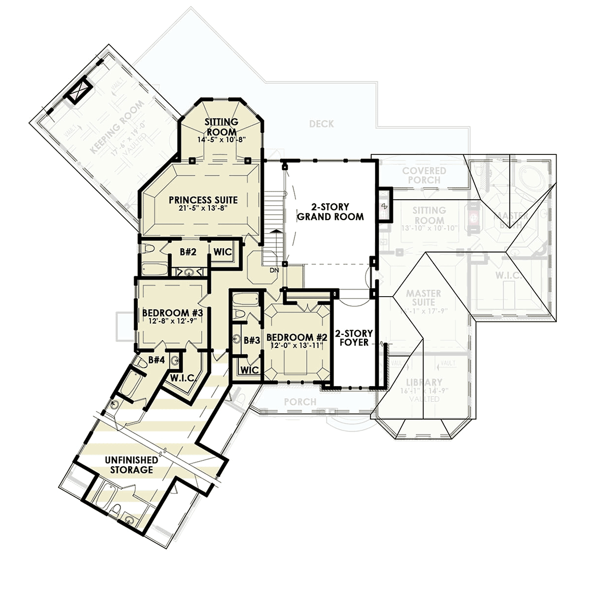 House Plan 81684 - Traditional Style with 4502 Sq Ft, 4 Bed, 4 Ba |  COOLhouseplans.com, image size:1200x1193