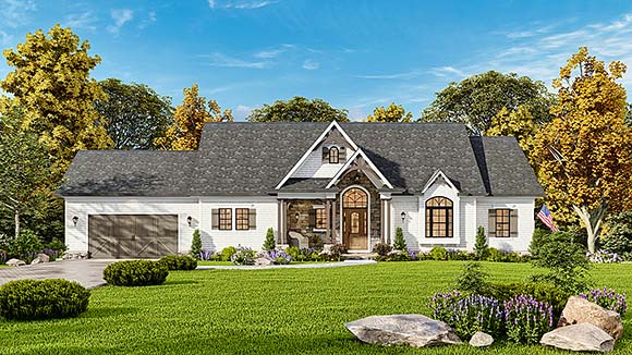 Cottage, Traditional House Plan 81685 with 4 Beds, 4 Baths, 2 Car Garage Elevation