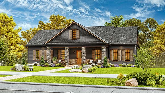 Cottage, Country, Traditional House Plan 81686 with 3 Beds, 2 Baths Elevation