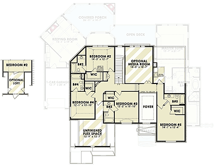 European, French Country, Traditional House Plan 81688 with 5 Beds, 6 Baths, 3 Car Garage Second Level Plan