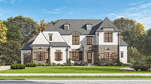 European, French Country, Traditional House Plan 81688 with 5 Beds, 6 Baths, 3 Car Garage Elevation