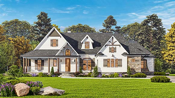 Craftsman, Ranch, Traditional House Plan 81689 with 3 Beds, 3 Baths, 2 Car Garage Elevation