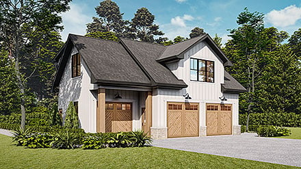 Garage-Living Plan 81691