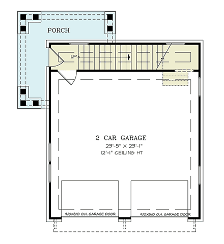 Craftsman, Traditional Garage-Living Plan 81696 with 1 Beds, 1 Baths, 2 Car Garage First Level Plan