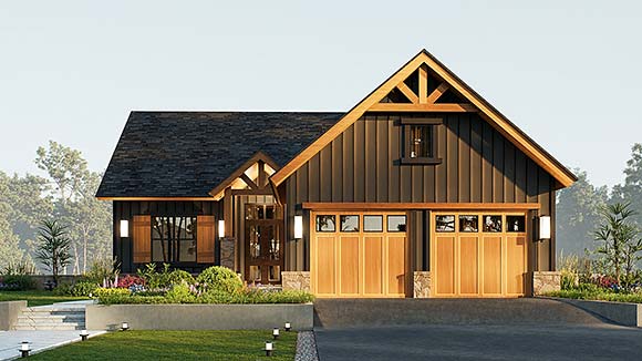 Craftsman, New American House Plan 81697 with 4 Beds, 4 Baths, 2 Car Garage Elevation