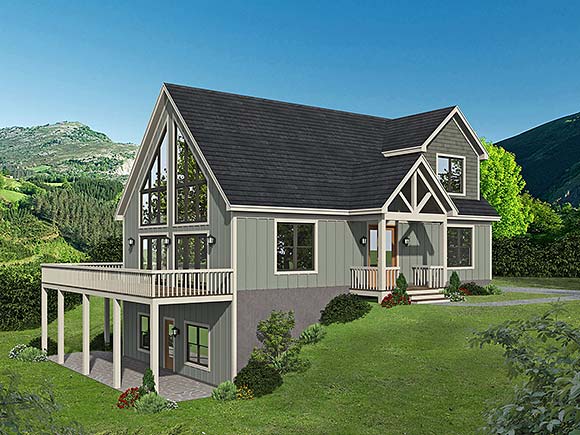 Bungalow, Cabin, Country, Craftsman, Farmhouse, French Country, Prairie, Ranch, Traditional House Plan 81701 with 3 Beds, 3 Baths Elevation