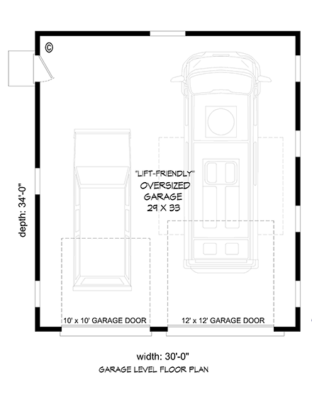 Contemporary, Modern 2 Car Garage Plan 81706 First Level Plan