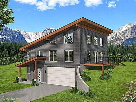 Garage-Living Plan 81707