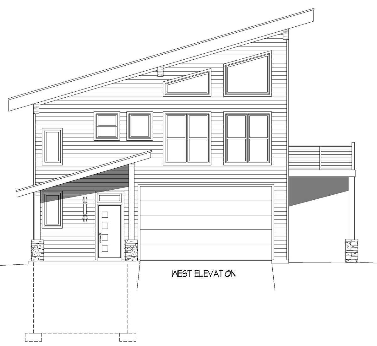 Garage-Living Plan 81709 - Modern Style with 2193 Sq Ft, 3 Bed, 2