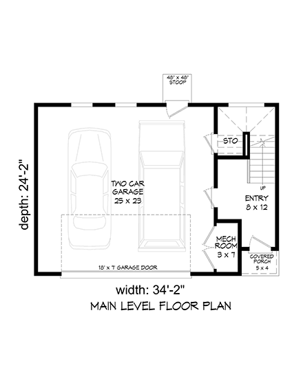 Coastal, Contemporary, Modern House Plan 81711 with 3 Beds, 3 Baths, 2 Car Garage First Level Plan