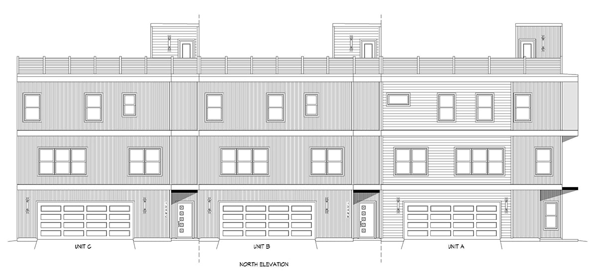 Contemporary, Modern Plan with 5803 Sq. Ft., 10 Bedrooms, 9 Bathrooms, 6 Car Garage Rear Elevation