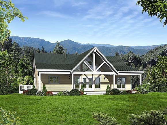 Country, Farmhouse, Ranch, Traditional House Plan 81716 with 2 Beds, 2 Baths Elevation